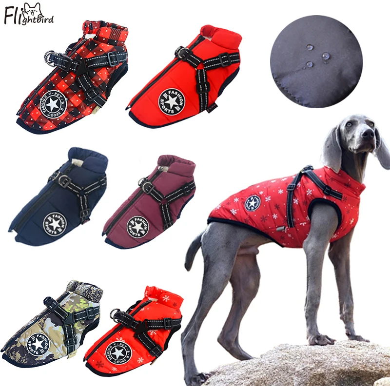 Winter Dog Clothes Large Pet Dog Jacket With Harness For Labrador Warm Waterproof Big Dog Coat Chihuahua French Bulldog Outfits
Winter Dog Clothes Large Pet Dog Jacket With Harness For Labrador Warm Waterproof Big Dog Coat Chihuahua French Bulldog Outfits