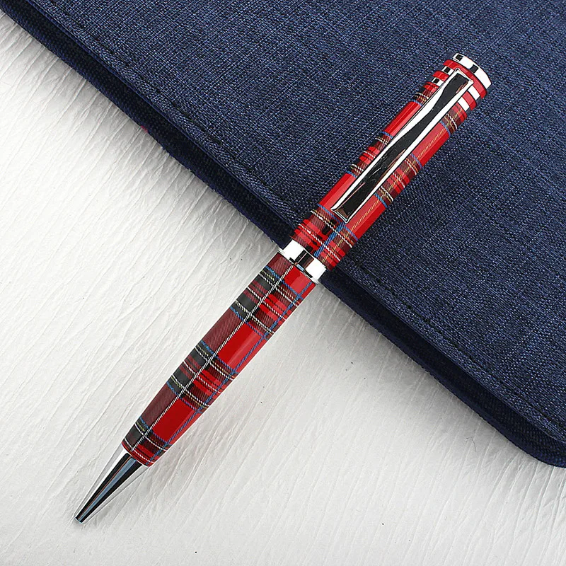 

1 шт. шариковая ручка 0,7 мм металлическая подарочная ручка для бизнеса и офиса с красной линией узора