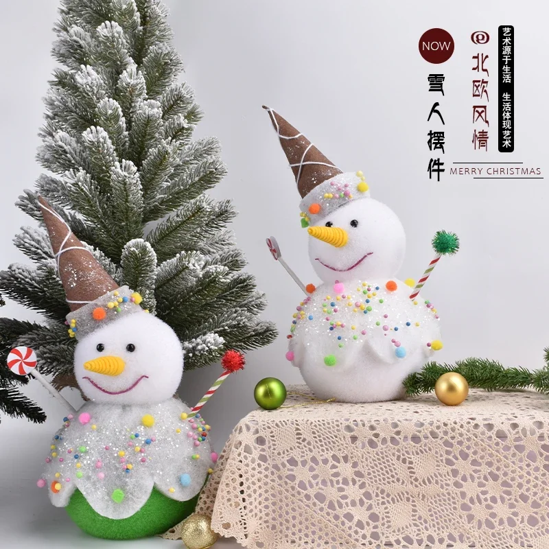 

Holiday decorations Styrofoam candy snowman decorations wedding photography shopping mall window scene decoration decorations