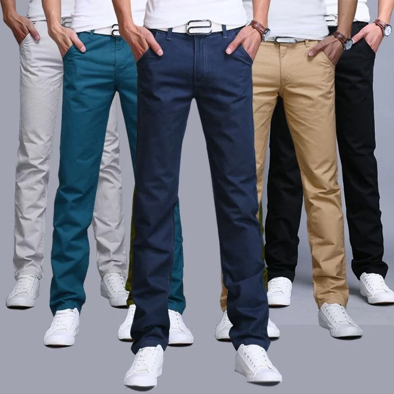 

Осенне-зимние мужские брюки, однотонные прямые Стрейчевые брюки, деловые брюки, мужские брюки