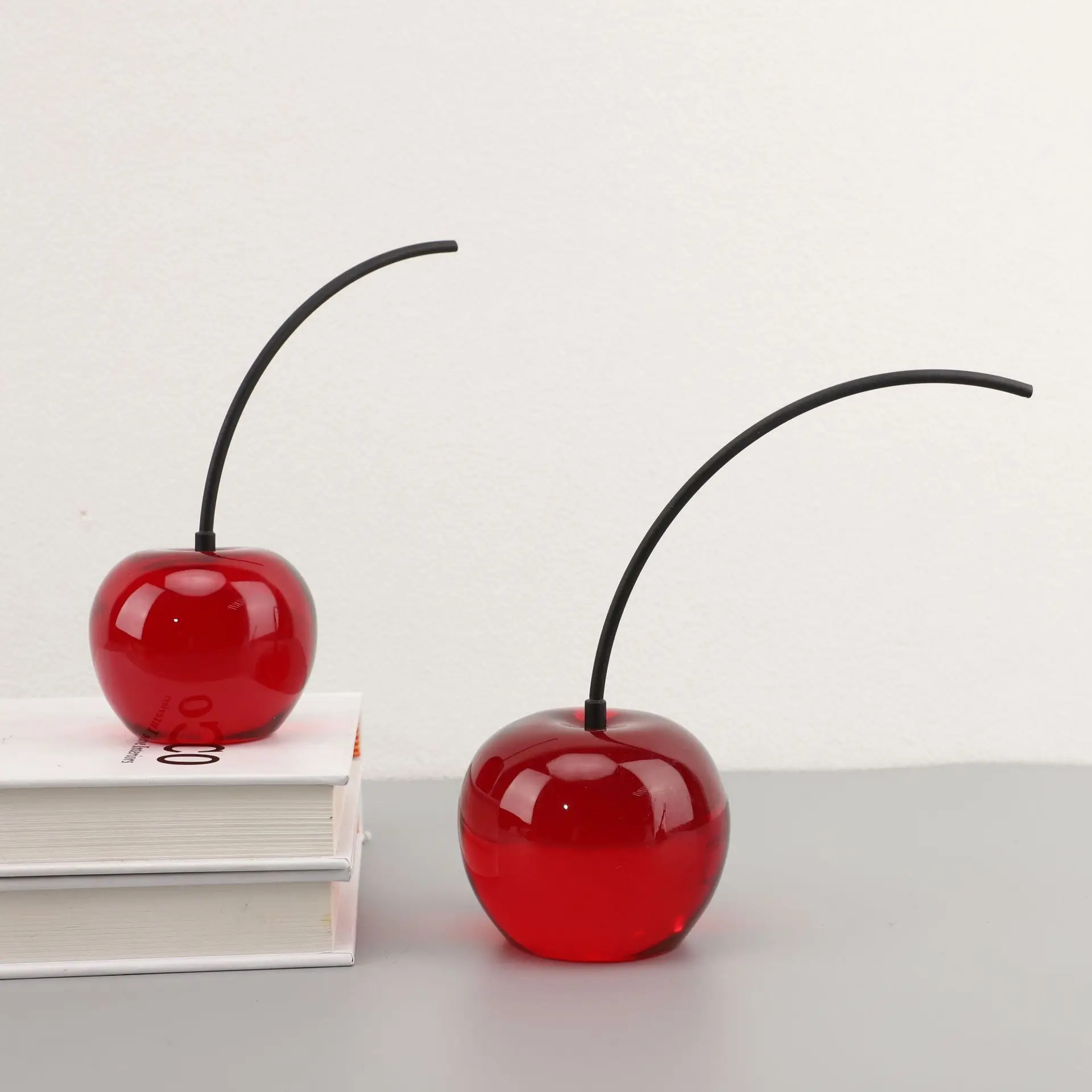 

Wholesale Modern Crystal Fruit Sculpture Desktop Decoration Nordic Cherry Sculptures