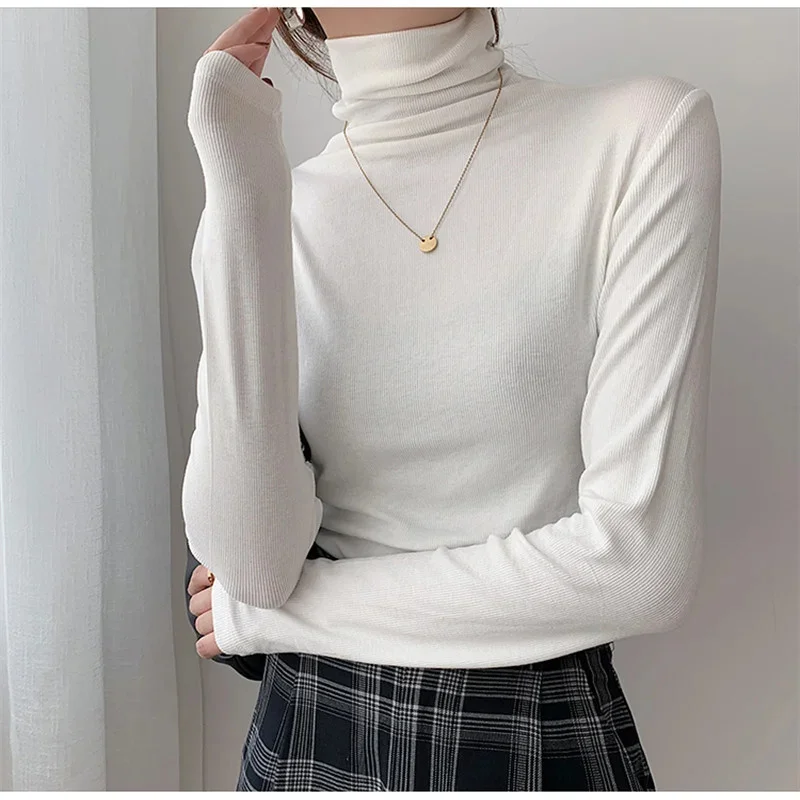 2023 Spring Autumn Women Pullover Female Knitted Sweaters Solid Concise Turtleneck Elasticity Elegant Office Lady Casual Tops
2023 Spring Autumn Women Pullover Female Knitted Sweaters Solid Concise Turtleneck Elasticity Elegant Office Lady Casual Tops