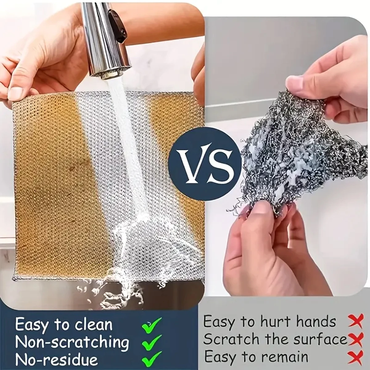 1/3/5/10 New Upgraded Single/Double-Layer Scratch Resistant Wire Dishcloths Scratch Resistant Wire Dishcloths Kitchen Cleaning 1/3/5/10 New Upgraded Single/Double-Layer Scratch Resistant Wire Dishcloths Scratch Resistant Wire Dishcloths Kitchen Cleaning