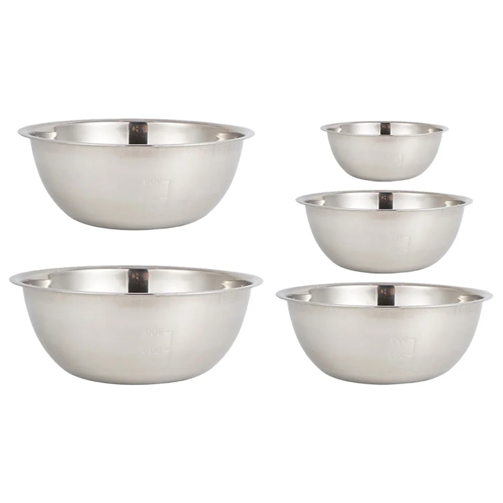 5 Pcs Bowl Mixing Bowls Baking Rice Salad Kitchen Round Basin Stainless Steel For Kneading Dough
5 Pcs Bowl Mixing Bowls Baking Rice Salad Kitchen Round Basin Stainless Steel For Kneading Dough