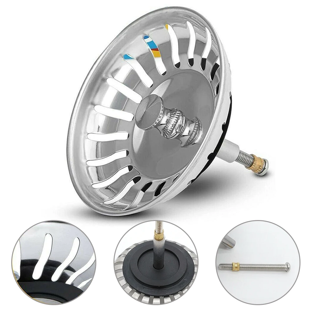 Stainless Steel Sink Filter Waste Plug Stopper Bathroom Kitchen Basin Sink Drains Hair Catcher Kitchen Accessories
Stainless Steel Sink Filter Waste Plug Stopper Bathroom Kitchen Basin Sink Drains Hair Catcher Kitchen Accessories