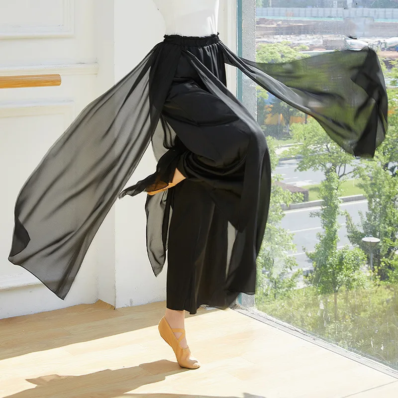 Women Classic Dance Culottes Pant 2 Layers Chiffon Satin Flowy Skirt Body Rhyme Trousers Loose Long Design Folk Yangko Dancewear
Women Classic Dance Culottes Pant 2 Layers Chiffon Satin Flowy Skirt Body Rhyme Trousers Loose Long Design Folk Yangko Dancewear