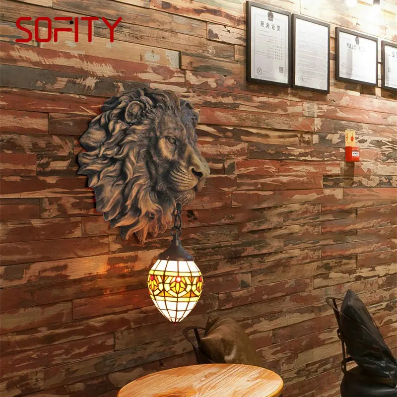 

PLLY Interior Wall Lamp LED Creative American Tiger Style Light Sconce for Modern Home Living Bedroom Bedside Porch Decor