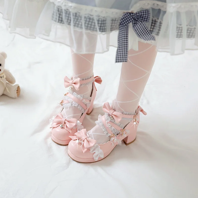 YQBTDL Cosplay Multi Butterfly-knot Lace Lolita Shoes Ankle Strap New Summer 2022 Block Heel Princess Prom Sweet Pumps Girls
YQBTDL Cosplay Multi Butterfly-knot Lace Lolita Shoes Ankle Strap New Summer 2022 Block Heel Princess Prom Sweet Pumps Girls