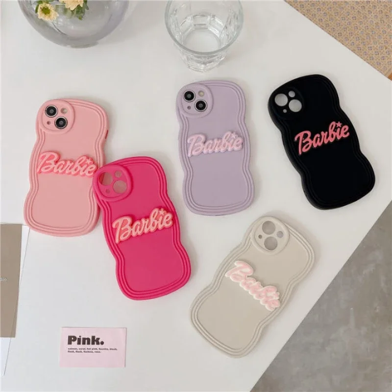 

2023 Barbie Phone Case Sweet Cool Dopamine Wave English Gradient Dustproof Dropproof Phone 11/12/13/14/15 Promax Case Gift