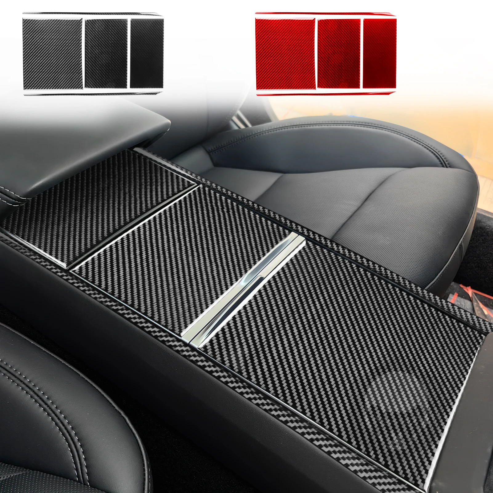 

carbon fibre Car Central Control Panel Sticker Trim For Tesla Model 3 Protection Retrofit film Interior Decoration Console