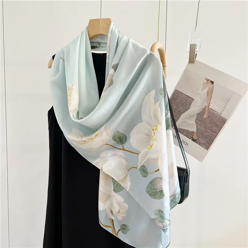 100% Silk Scarf Women Office Neck Scarves Print Luxury Neckerchief Bandana Foulard Design Shawl Four Seasons Popular Sunscreen
100% Silk Scarf Women Office Neck Scarves Print Luxury Neckerchief Bandana Foulard Design Shawl Four Seasons Popular Sunscreen