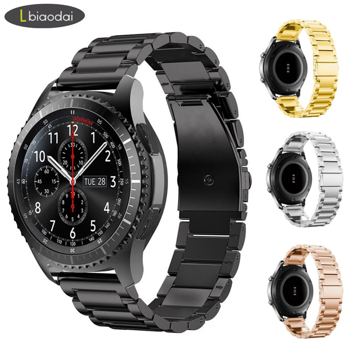 

Ремешок из нержавеющей стали для Galaxy watch 46 мм 42 мм, браслет для Active Samsung Gear S3 frontier/S2/Sport Huawei Watch GT S 3 46, 18/20/22 мм