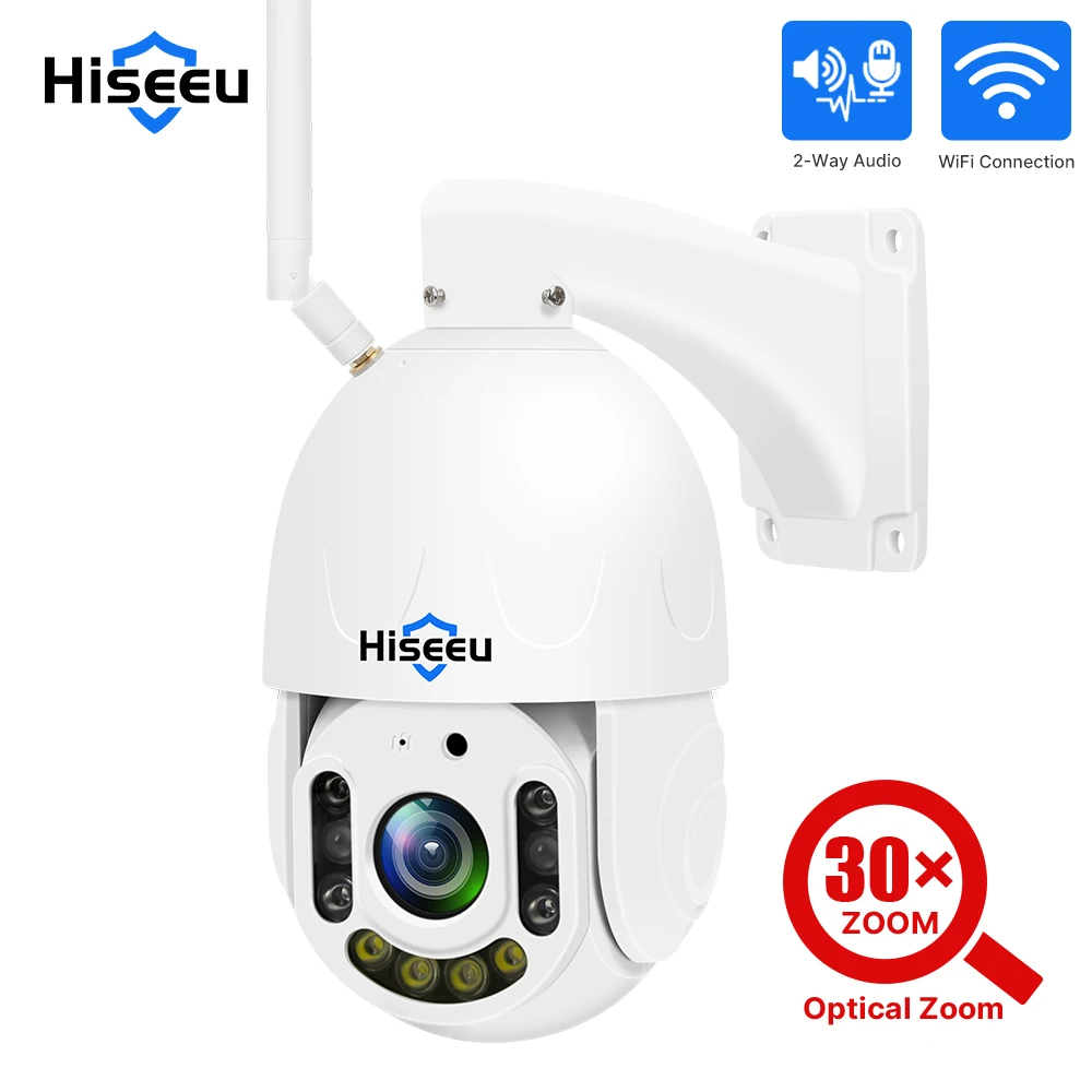 

5mp 30X Optical Zoom PTZ WiFi IP Security Surveillance Camera Wireless CCTV 2-Way Audio Record Outdoor Street IP66 Waterproof