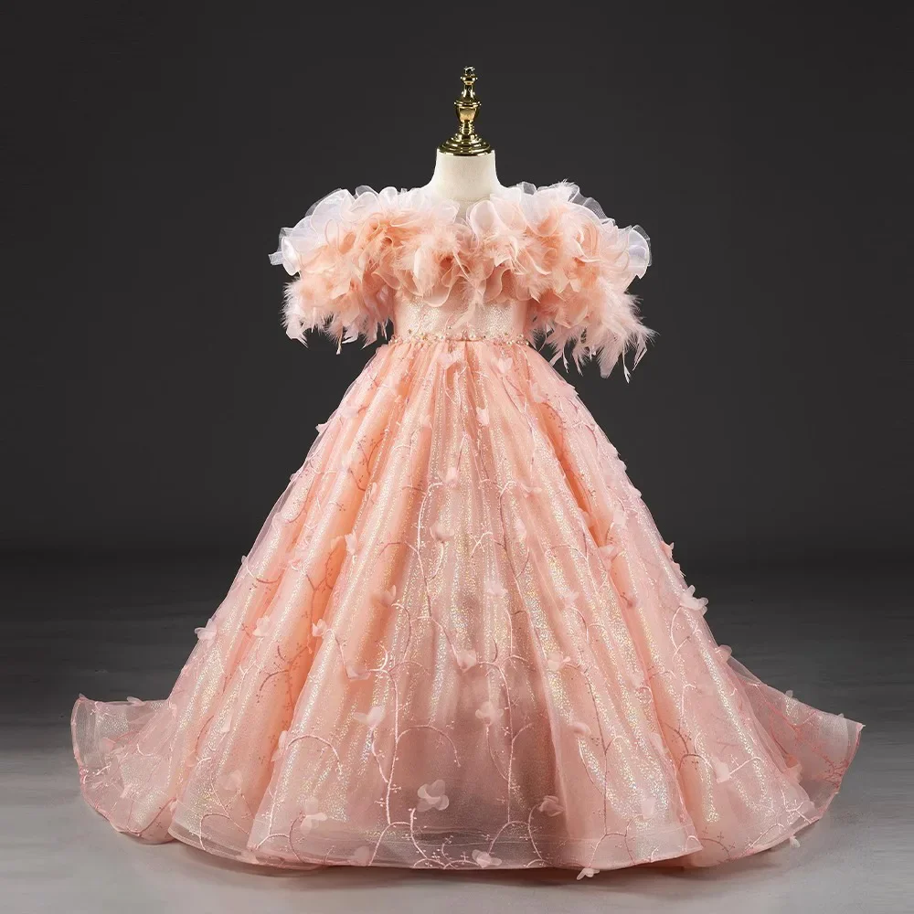 

Модное бальное платье GUXQD, платья для маленьких девочек с цветочным рисунком, Детские Свадебные платья на день рождения и выпускной