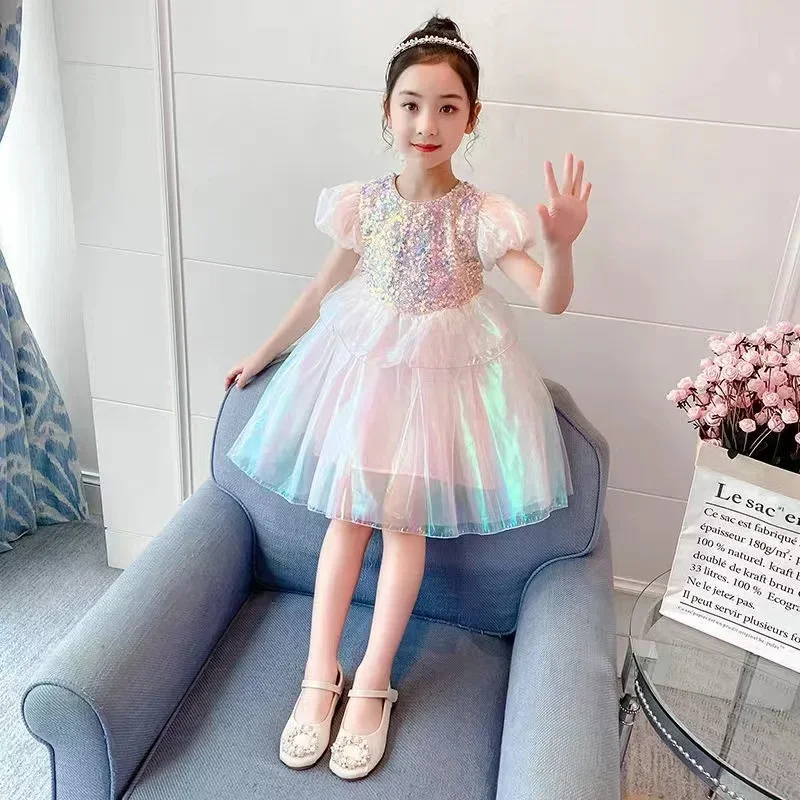 New Sequin Princess Dress Summer Girls Puff Sleeve Tutu Dress Children Fashion Birthday Party Gown Kids Mesh Cake Dress 2-8 Year
New Sequin Princess Dress Summer Girls Puff Sleeve Tutu Dress Children Fashion Birthday Party Gown Kids Mesh Cake Dress 2-8 Year