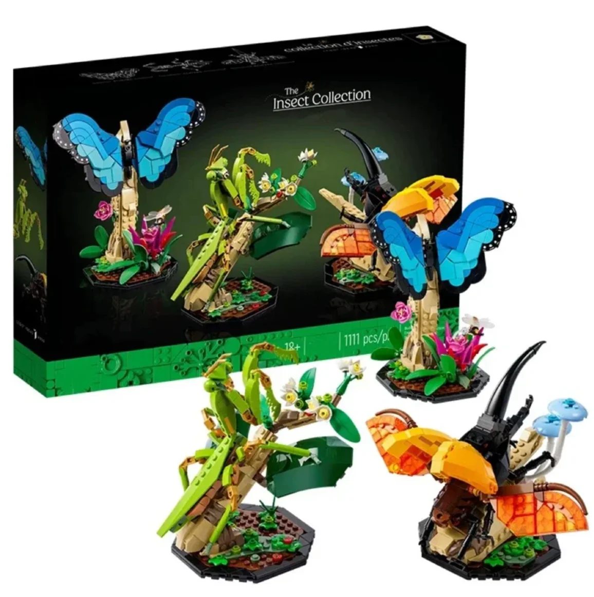 

The Insect Collection Compatible 21342 Building Blocks Chinese Mantis Hercules Beetles Constructor Blue Morpho Butterfly Bricks