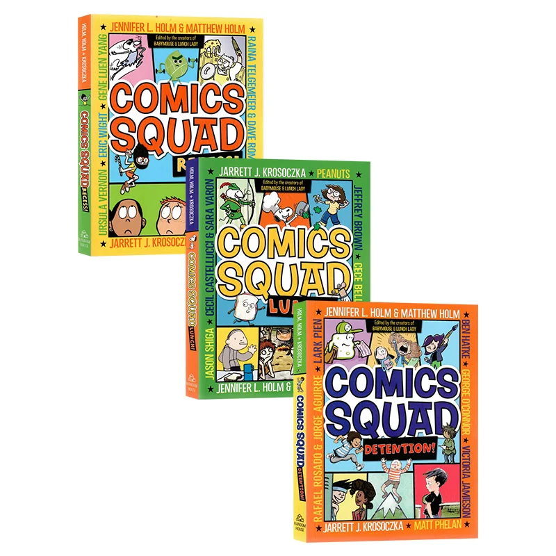 

3 books/set, Comics Squad 1-3 Recess/Lunch/Detention, Children's books aged 7 8 9 10 English book, Graphic Novels HJ-031