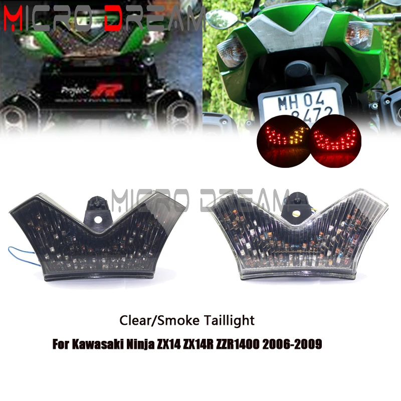 12V Motorcycle Taillight LED Brake Turn Signal Tail Light For Kawasaki ZX14 ZX14R ZZR1400 Rear Amber Red Lights Lamp 2006-2009
12V Motorcycle Taillight LED Brake Turn Signal Tail Light For Kawasaki ZX14 ZX14R ZZR1400 Rear Amber Red Lights Lamp 2006-2009