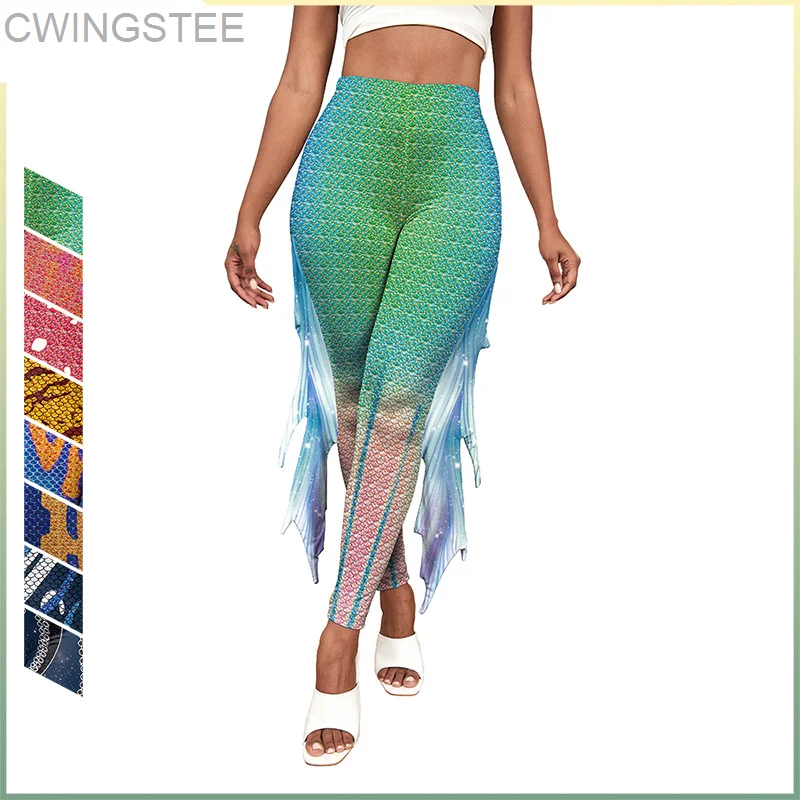 

2023 New The Mermaid Printed Pants Fish Scales Cosplay 3D Printed Women Bottoms Spring Fashion Women's Leggings Tight Yoga pants