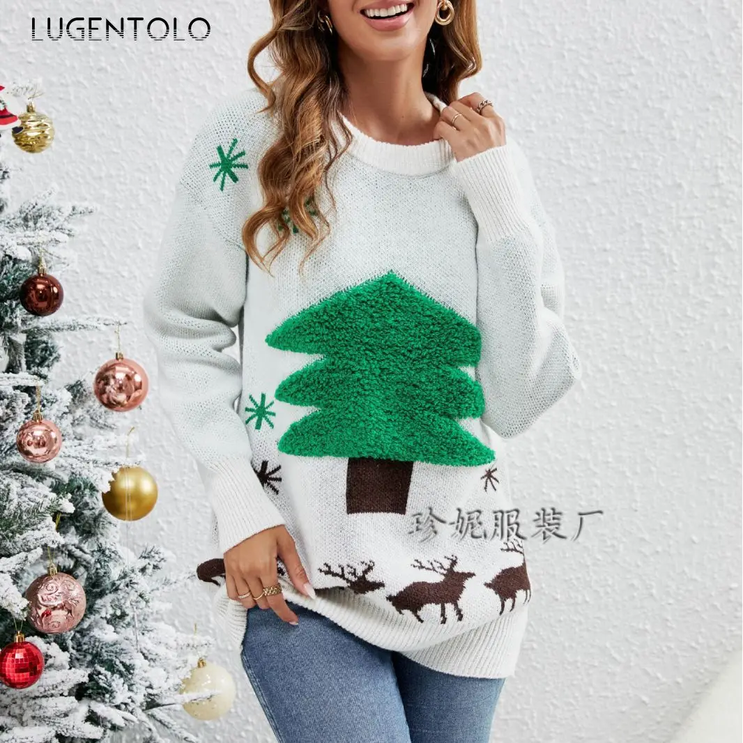 Women Christmas Tree Sweaters Loose Autumn Winter New Year Little Deer Jacquard Lady Casual Pullover O-neck Clothing
Women Christmas Tree Sweaters Loose Autumn Winter New Year Little Deer Jacquard Lady Casual Pullover O-neck Clothing