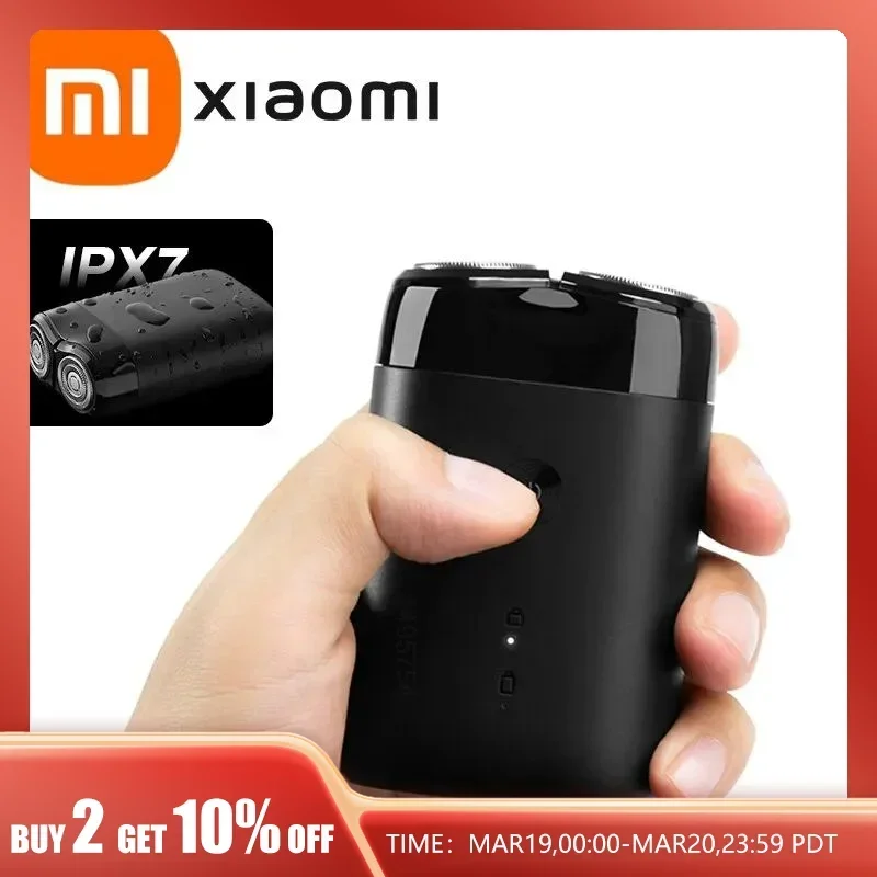 

XIAOMI portable electric shaver S100 dual blade dry and wet shaver beard trimming scissors C-type rechargeable men's shaver