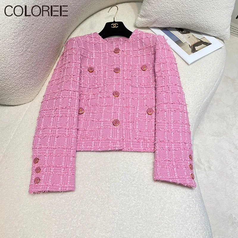 Luxury Designer Clothing Women Winter Elegant O-neck Pink Tweed Jacket 2023 Korean Fashion Wool & Blends Coats Abrigo Mujer
Luxury Designer Clothing Women Winter Elegant O-neck Pink Tweed Jacket 2023 Korean Fashion Wool & Blends Coats Abrigo Mujer