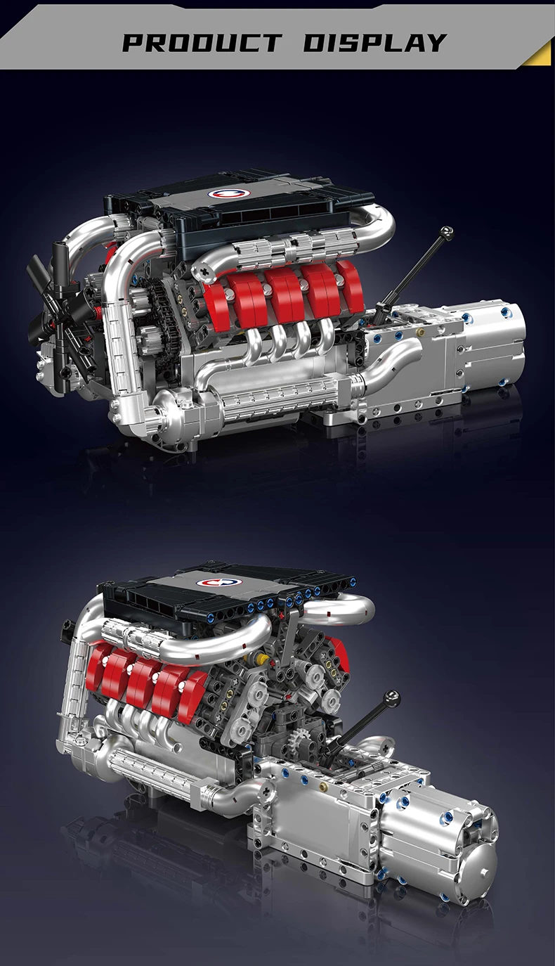 MOULD KING High-Tech Supercar W16 Engine Building Blocks Technology Electric V8 Inline Petrol Engine Model Display Toy Sets MOULD KING High-Tech Supercar W16 Engine Building Blocks Technology Electric V8 Inline Petrol Engine Model Display Toy Sets