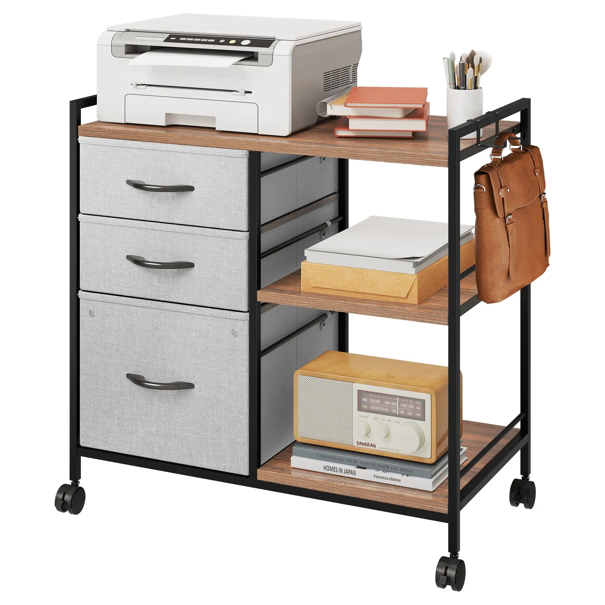 Dextrus 3 Drawer Mobile File Cabinet Rolling Printer Stand with Open Storage Shelf and Hook Lateral Fabric Filing Cabinet
Dextrus 3 Drawer Mobile File Cabinet Rolling Printer Stand with Open Storage Shelf and Hook Lateral Fabric Filing Cabinet
