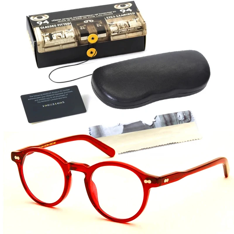 

Red Optical Eyeglasses Frame Men Johnny Depp Lemtosh Computer Glasses Frames Clear Lens Women Luxury Brand Vintage Round Acetate