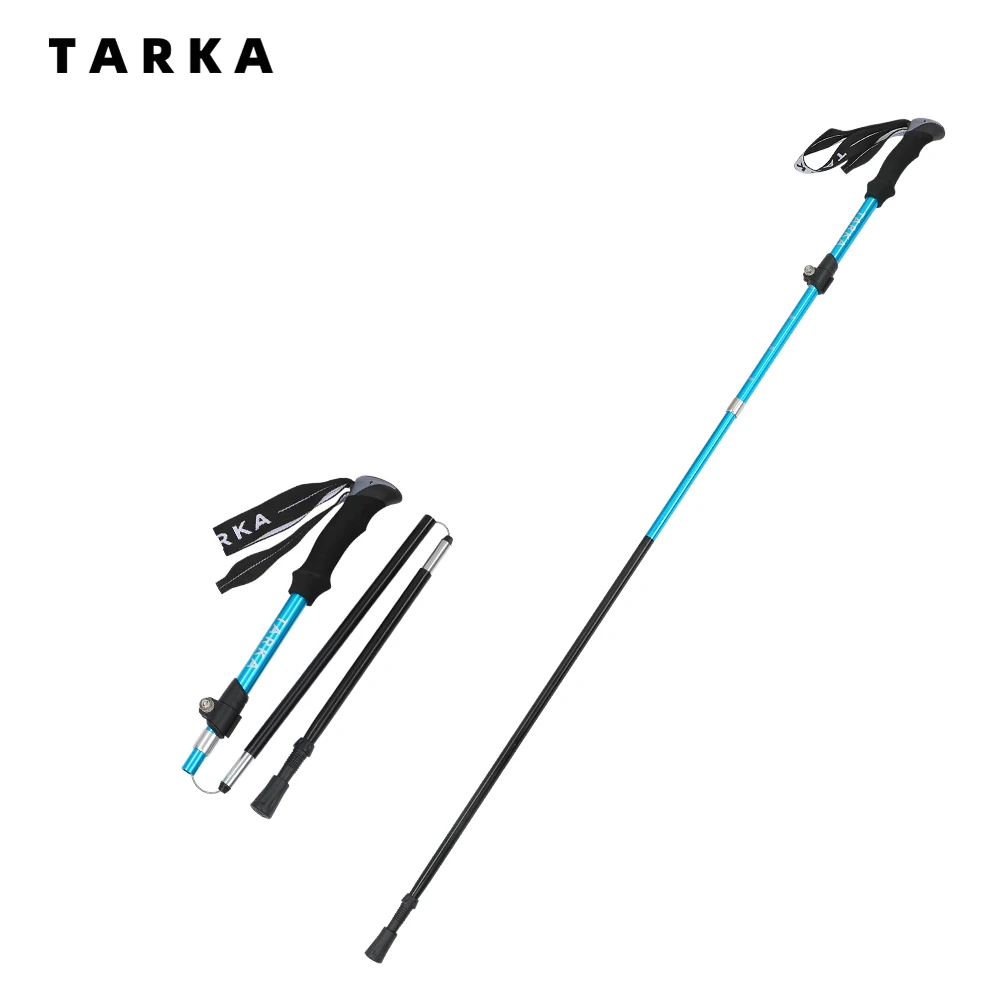 

TARKA 5 Section Trekking Pole Telescopic Walking Stick Lightweight Foldable Hiking Canes Outdoor Aluminium Alloy Climbing Sticks