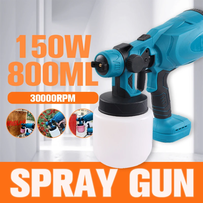 150W Electric Spray Gun 800ML HVLP Household DIY Cordless Paint Sprayer Flow Control Easy Spraying Auto Steel Coating Airbrush
150W Electric Spray Gun 800ML HVLP Household DIY Cordless Paint Sprayer Flow Control Easy Spraying Auto Steel Coating Airbrush