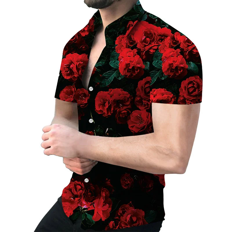 High Quality Men's Casual Shirts Digital Printing Chemise Rose Streetwear Cardigan Slim Button Lapel Noble Prom Party
High Quality Men's Casual Shirts Digital Printing Chemise Rose Streetwear Cardigan Slim Button Lapel Noble Prom Party