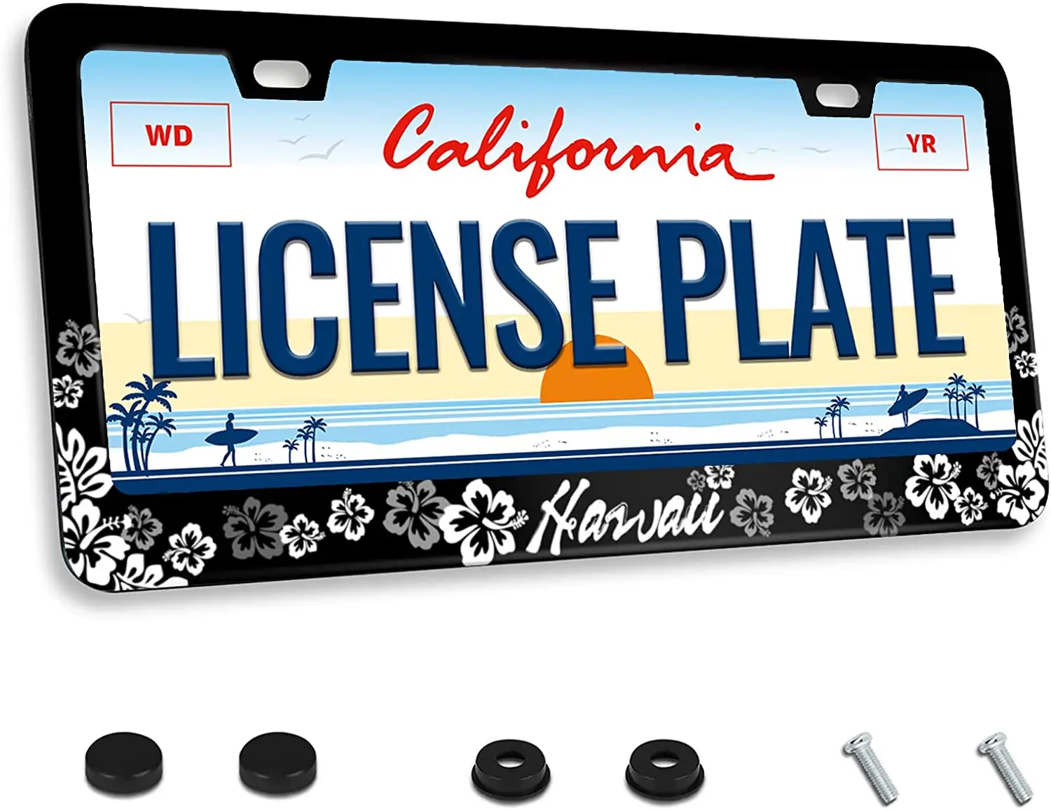 Hawaii Hibiscus Flower License Plate Frame for Car Decor Rustproof License Plate Cover for Standard US Canada License Plate
Hawaii Hibiscus Flower License Plate Frame for Car Decor Rustproof License Plate Cover for Standard US Canada License Plate