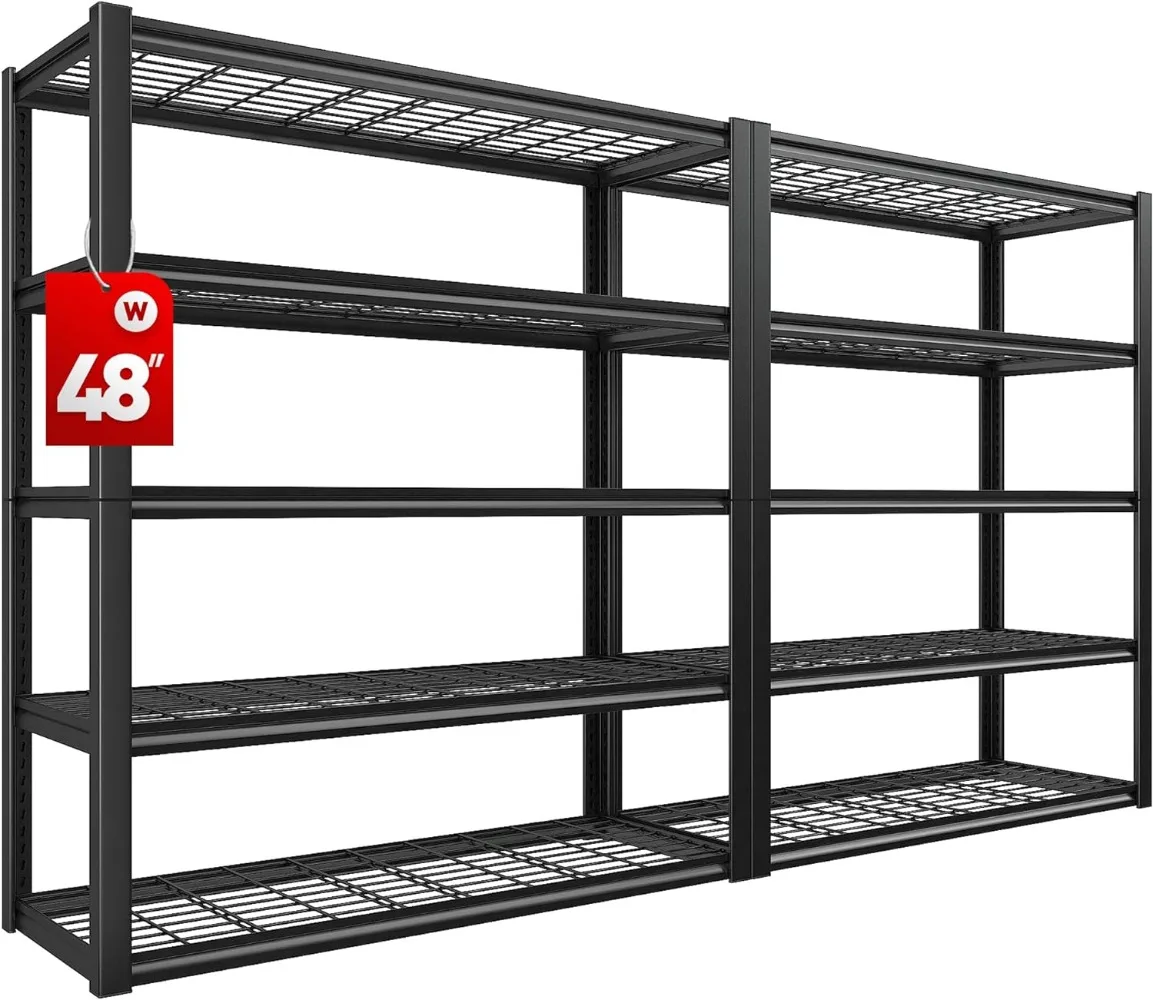 REIBII 48''W Garage Shelving Heavy Duty Loads 2500LBS Garage Storage Shelves Heavy Duty Shelving 5 Tier Adjustable Metal Shelvin
REIBII 48''W Garage Shelving Heavy Duty Loads 2500LBS Garage Storage Shelves Heavy Duty Shelving 5 Tier Adjustable Metal Shelvin