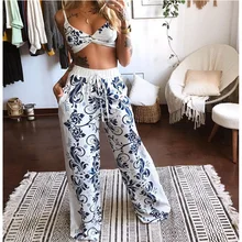 New 2 Pcs Suit Tracksuit Sets Womens Outfits Boho Beach Style Print Underwear Loose Wide Leg Pants Female Clothes Sets Regular
New 2 Pcs Suit Tracksuit Sets Womens Outfits Boho Beach Style Print Underwear Loose Wide Leg Pants Female Clothes Sets Regular