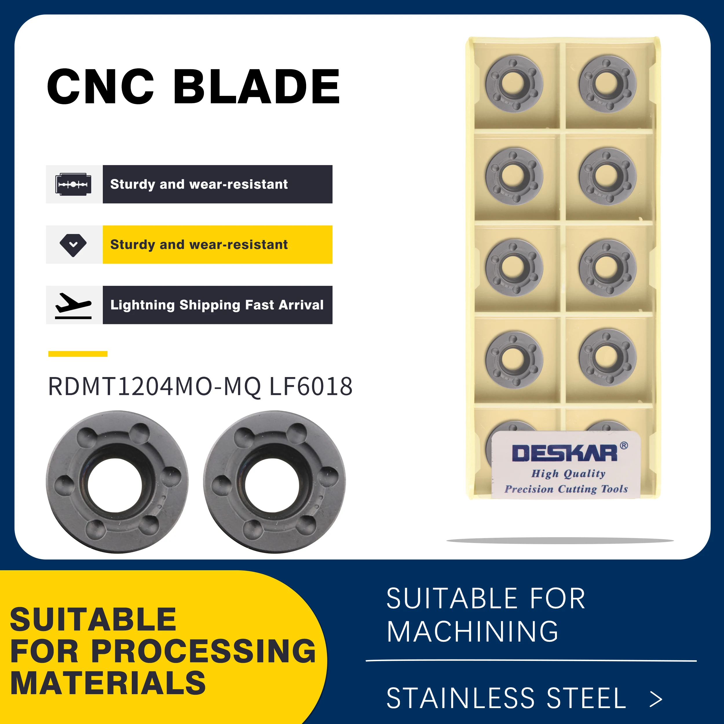 RDMT1204MO-MQ LF6018 Carbide Inserts Milling Cutter CNC Lathe Cutting Tools Blades Steel Parts Processing Long Lasting Sharpness
RDMT1204MO-MQ LF6018 Carbide Inserts Milling Cutter CNC Lathe Cutting Tools Blades Steel Parts Processing Long Lasting Sharpness
