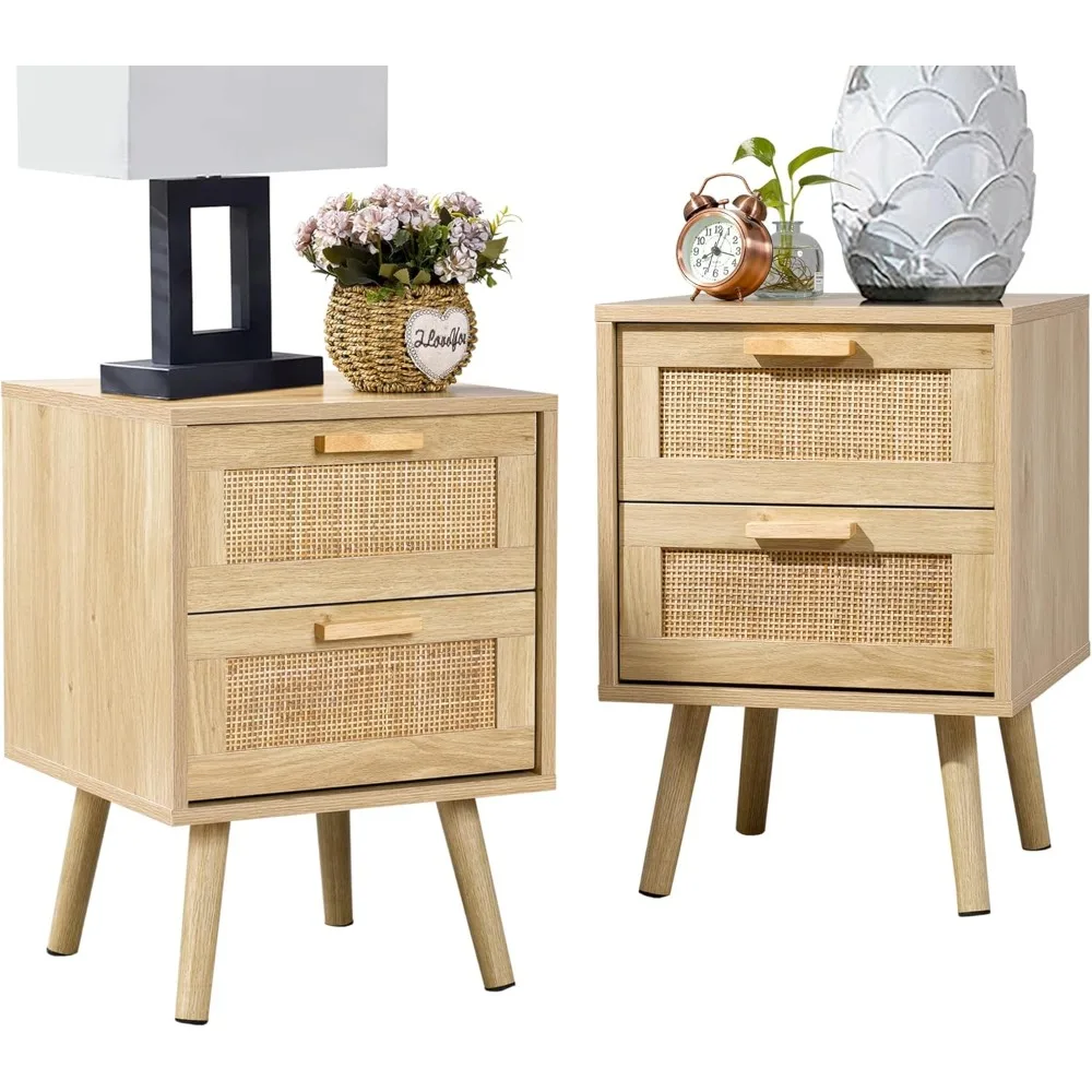 Nightstand, End Table, Side Table Hand Made Rattan Decorated Drawers,Wood Accent Table with Storage for Bedroom, Natural
Nightstand, End Table, Side Table Hand Made Rattan Decorated Drawers,Wood Accent Table with Storage for Bedroom, Natural