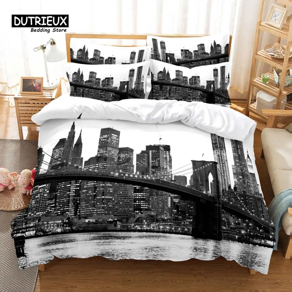 City Night Scene Bedding Set, 3Pcs Duvet Cover Set, Soft Comfortable Breathable Duvet Cover, For Bedroom Guest Room Decor
City Night Scene Bedding Set, 3Pcs Duvet Cover Set, Soft Comfortable Breathable Duvet Cover, For Bedroom Guest Room Decor