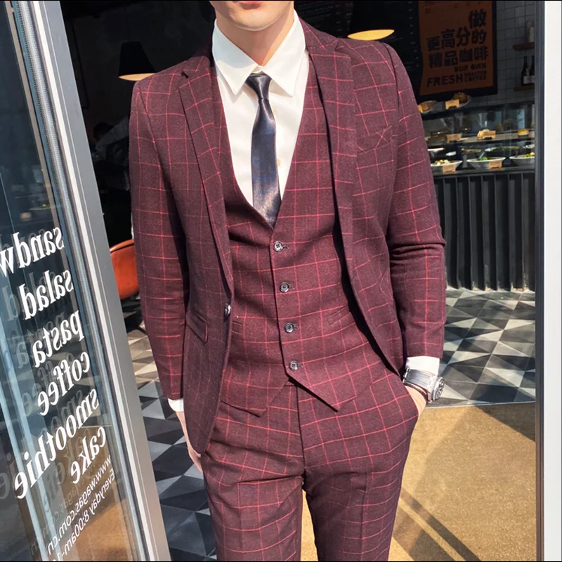 Boutique (Blazer + Vest + Trousers) Men's Italian Style Elegant and Fashionable Business Plaid Gentleman Formal Suit 3-piece
Boutique (Blazer + Vest + Trousers) Men's Italian Style Elegant and Fashionable Business Plaid Gentleman Formal Suit 3-piece