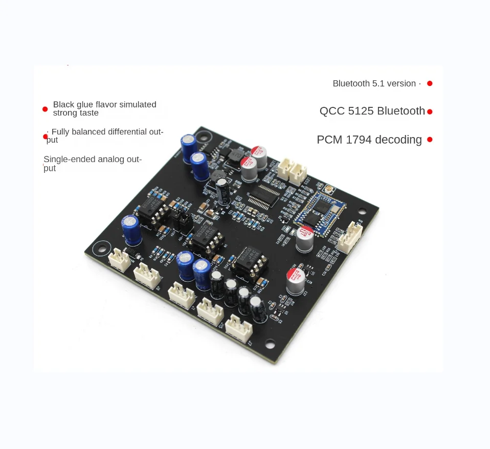 QCC5125 Расшифровка Bluetooth Board PCM1794 чип декодирования Bluetooth 5,1 поддерживает LDAC
QCC5125 Расшифровка Bluetooth Board PCM1794 чип декодирования Bluetooth 5,1 поддерживает LDAC