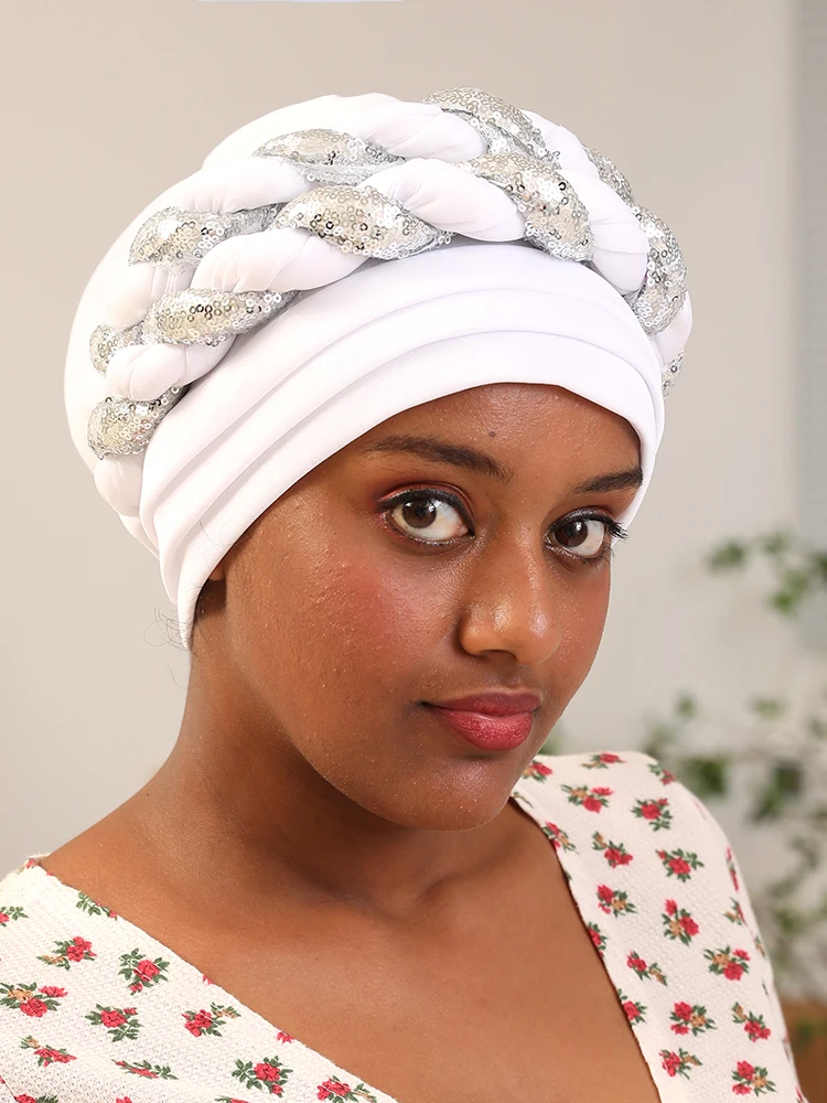 2022 Latest African Auto Geles Headtie Already Made Headties Shinning Sequins Turban Cap for Women Ready Female Head Wraps
2022 Latest African Auto Geles Headtie Already Made Headties Shinning Sequins Turban Cap for Women Ready Female Head Wraps