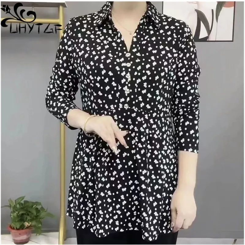UHYTGF 2023 Spring Autumn Shirt Women Floral V-Neck Pullover Casual Top Female Middle-Aged Mom Thin Blouses Camisas Mujer 5XL281
UHYTGF 2023 Spring Autumn Shirt Women Floral V-Neck Pullover Casual Top Female Middle-Aged Mom Thin Blouses Camisas Mujer 5XL281