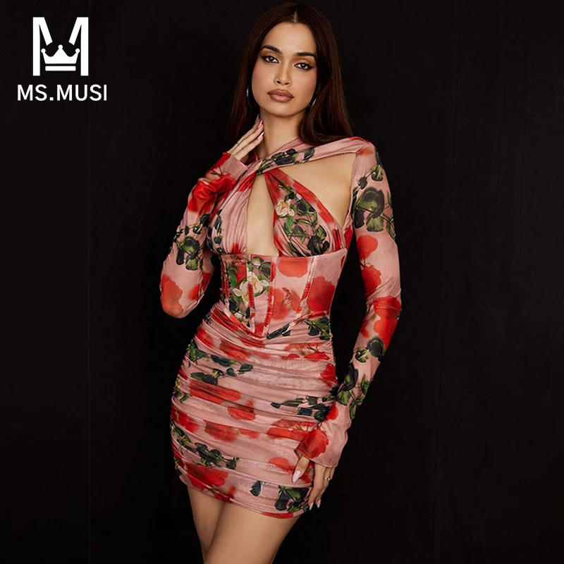 MSMUSI 2022 Summer Women Sexy Hollow Out Halter Long Sleevel Floral Printing Dress Fashion Night Club Evening Party Mini Dresses
MSMUSI 2022 Summer Women Sexy Hollow Out Halter Long Sleevel Floral Printing Dress Fashion Night Club Evening Party Mini Dresses