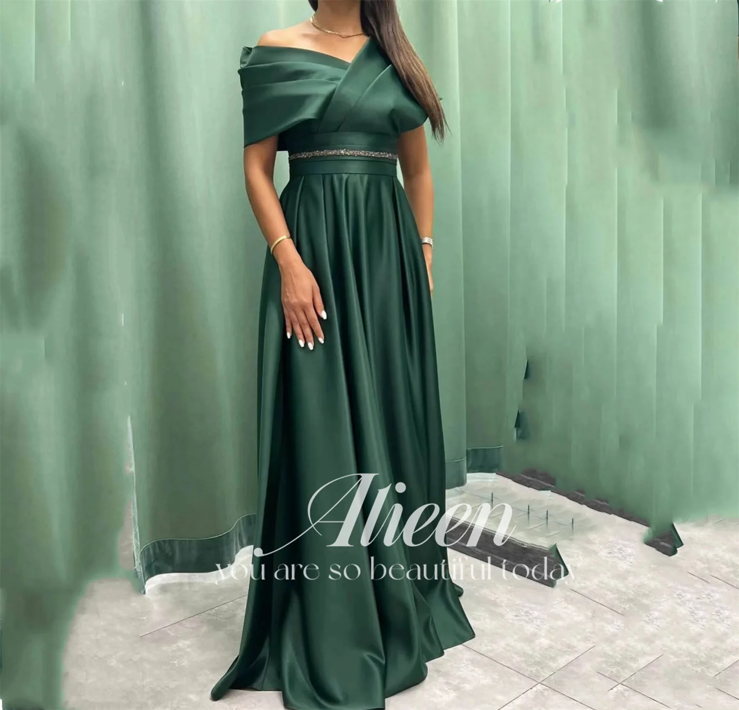 Aileen Evening Dress Long Party Dress Elegant Satin Prom Dress Belt Trim Formal Events
Aileen Evening Dress Long Party Dress Elegant Satin Prom Dress Belt Trim Formal Events
