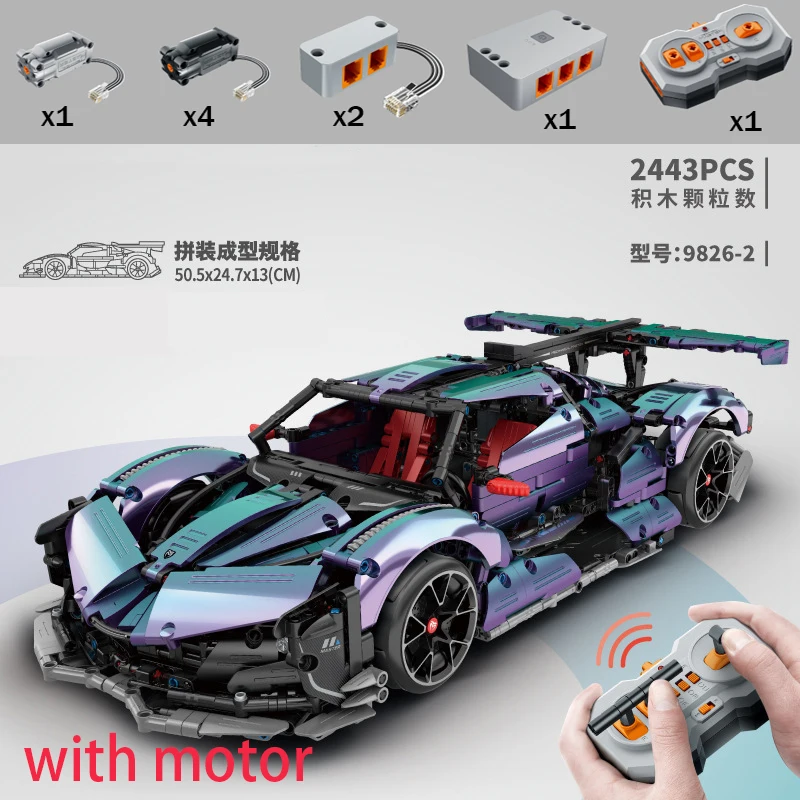 

IN STOCK 2443pcs MOC Technical RC Drift Sports Car Gumpert Apollo IE Building Blocks Bricks Model Kids Toys Birthday Gift Set