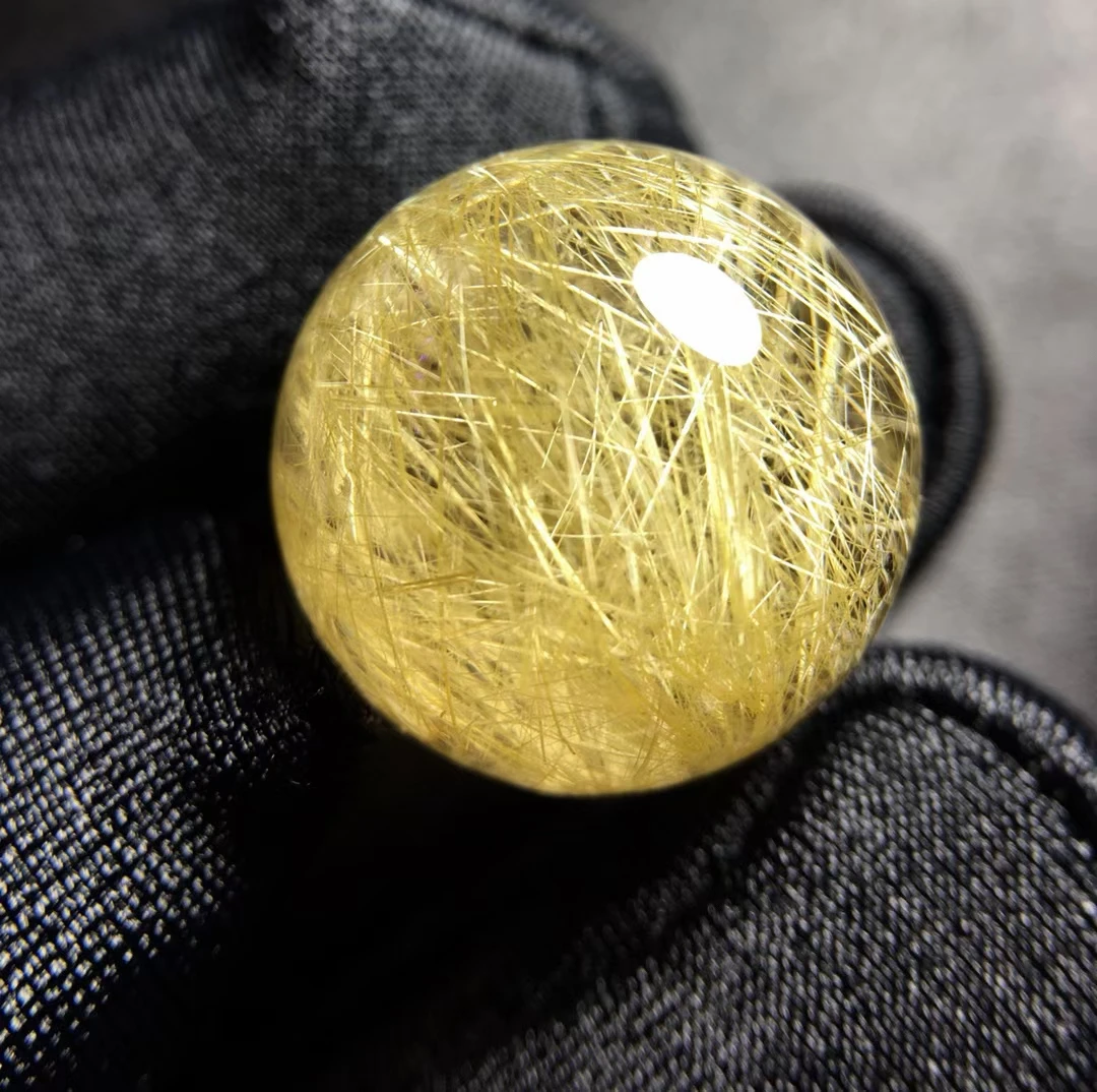 

Natural Gold Rutilated Quartz Pendant Rutilated Quartz Round Sphere 17.6mm Jewelry Women Brazil AAAAAAA