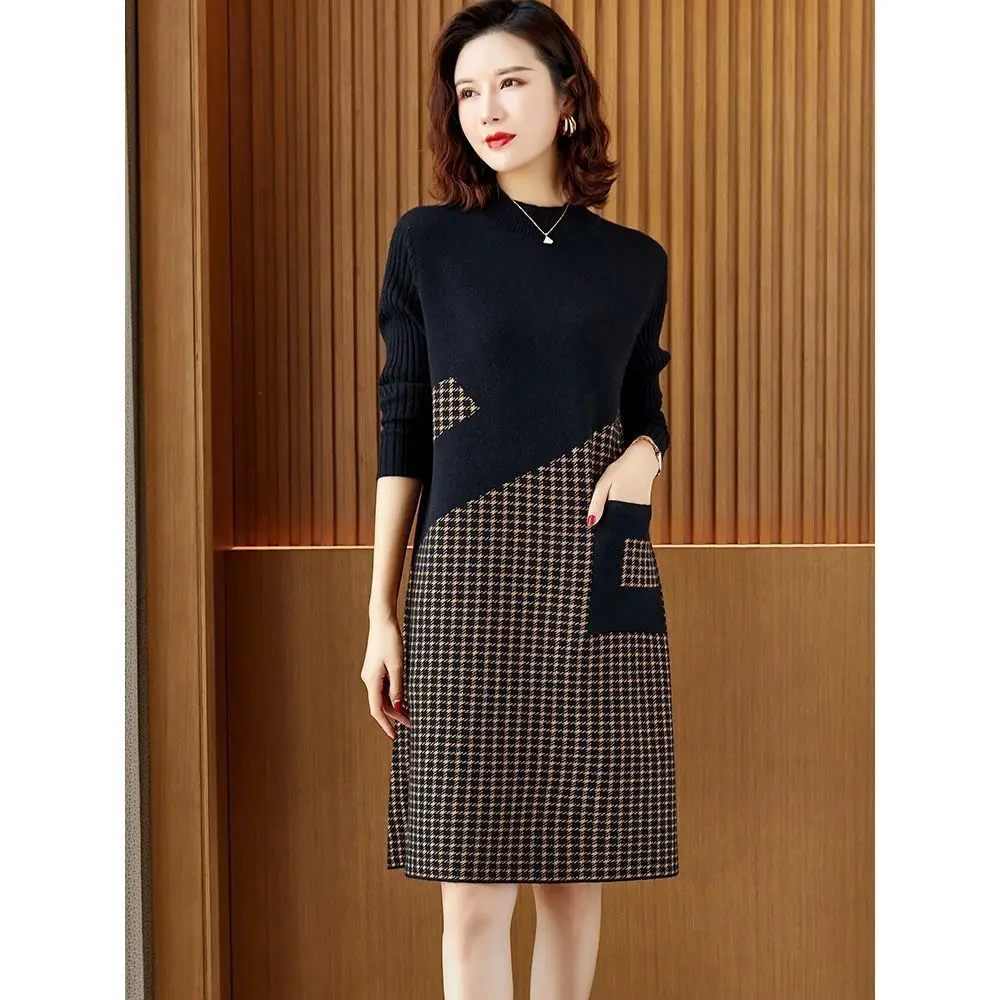 Women Oversize Knit Dress 2023 New Autumn Winter Clothes Fashion Patchwork Half High Collar Warm Female Bottom Slim Long Sweater
Women Oversize Knit Dress 2023 New Autumn Winter Clothes Fashion Patchwork Half High Collar Warm Female Bottom Slim Long Sweater