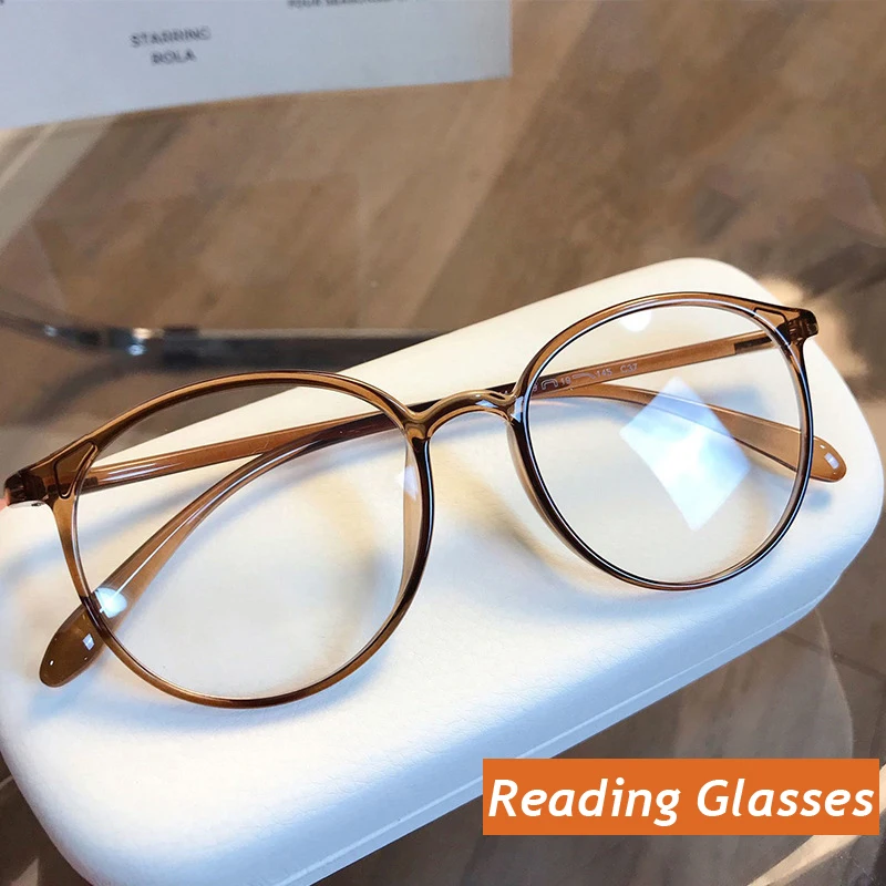 

Round Reading Glasses Women Fashion Anti Blue Light Farsighted Eyeglasses Anti-fatigue Hyperopia Prescription Eyeglasses Diopter