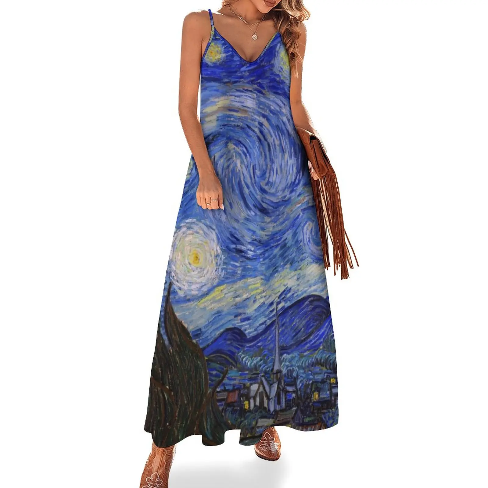 The Starry Night by Vincent Van Gogh Sleeveless Dress Clothing female chic and elegant evening dress
The Starry Night by Vincent Van Gogh Sleeveless Dress Clothing female chic and elegant evening dress