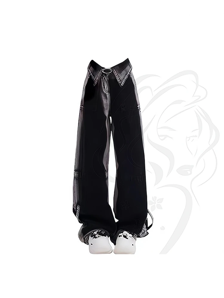 Women's Black Gothic Baggy Jeans 90s Aesthetic Vintage High Waist Cowboy Pants Harajuku Denim Trousers Y2k 2000s Trashy Clothes
Women's Black Gothic Baggy Jeans 90s Aesthetic Vintage High Waist Cowboy Pants Harajuku Denim Trousers Y2k 2000s Trashy Clothes